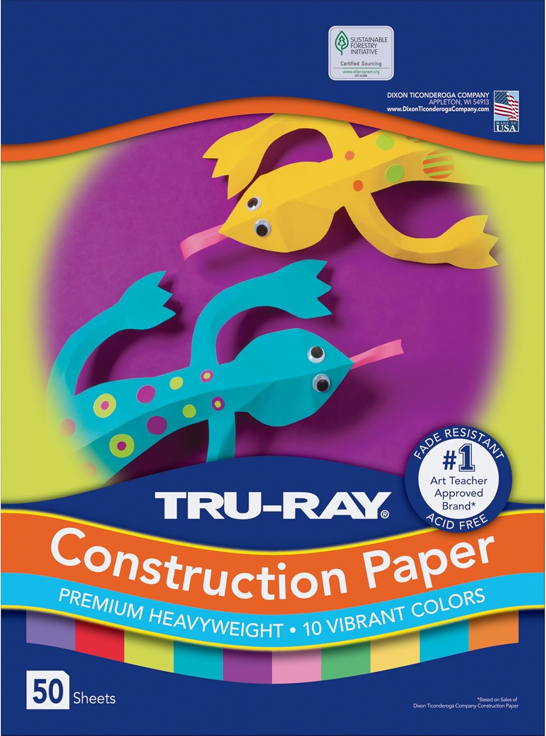 Tru-Ray Construction Paper. 10 Vibrant Colors. 9 x 12. 50 Sheets - Image 2